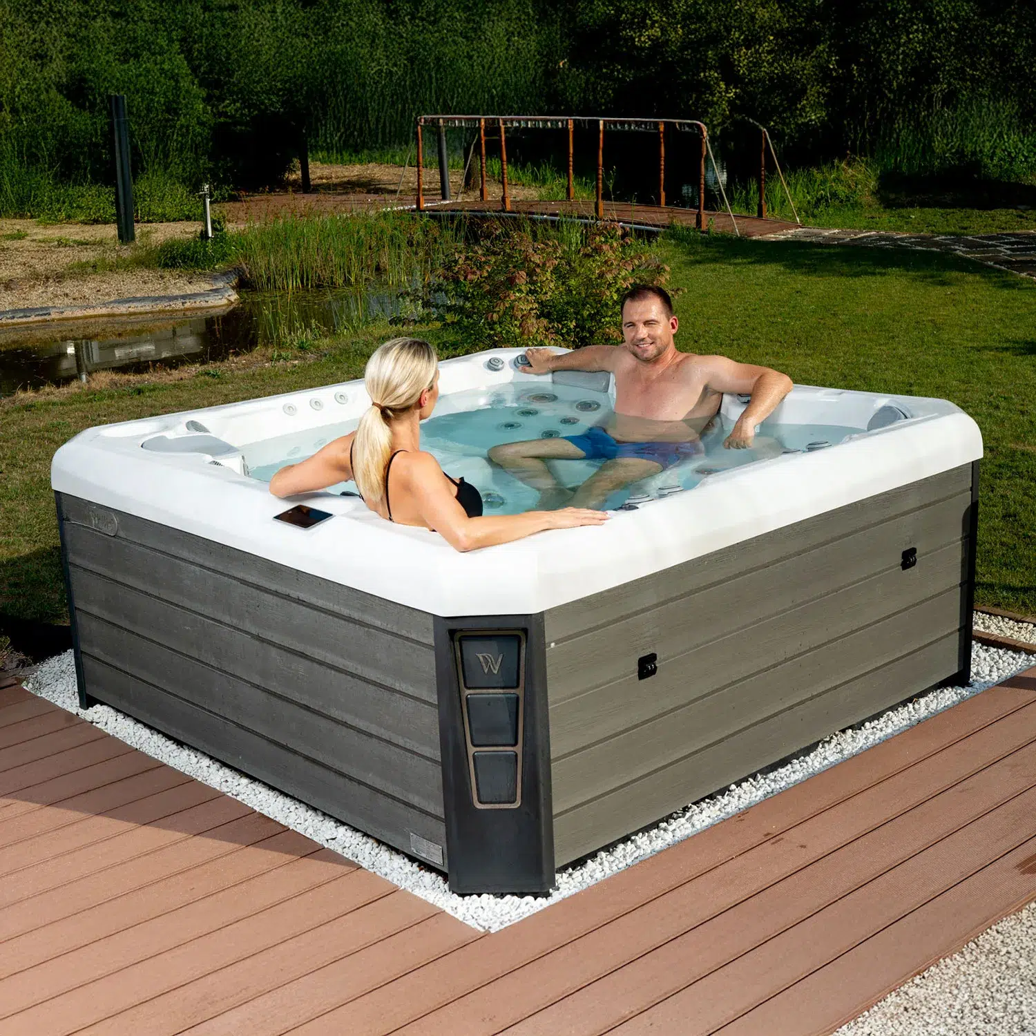 Portable Spas & Hot Tubs At Mr. Pool of Pasco & Crystal River 11 wellis portable spa with people